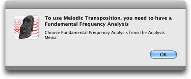 Si vous n'avez pas calculé F0, AudioSculpt vous en avertit.